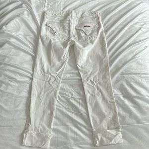 HUDSON Crop GINNY Straight Cuff Jeans White Sz 27 Women’s